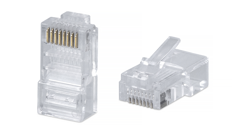 Cabeus 8P8C Коннектор RJ-45 под витую пару, категория 5e, универсальный (для одножильного и многожильного кабеля) для проводников с толщиной по изоляц